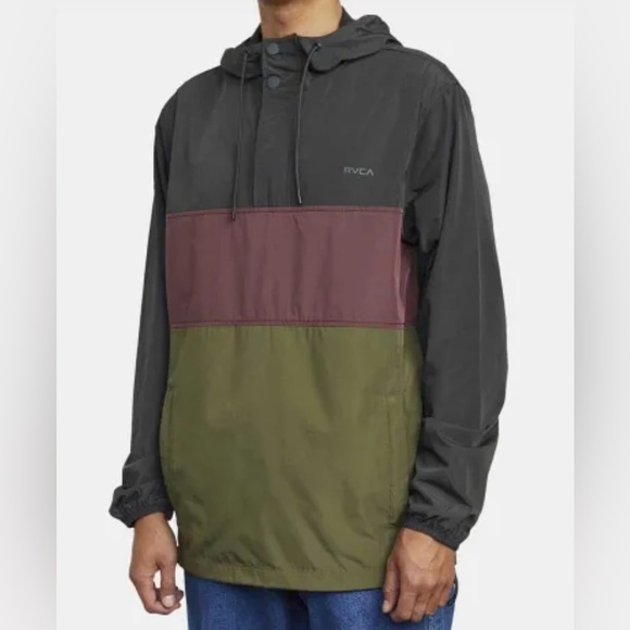 RVCA Men's Black, Maroon, and Olive Windbreaker Sz/XL - Picture 12 of 16